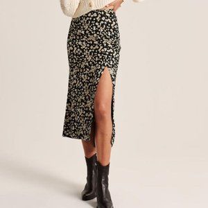 High Slit Midi Skirt, Floral